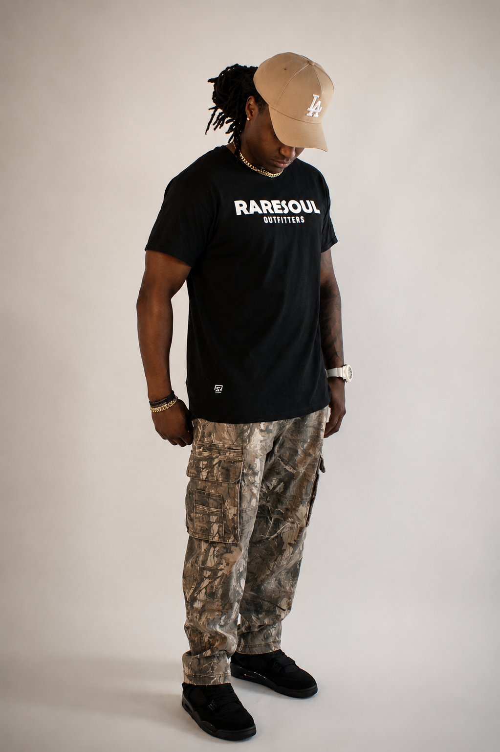 Born To Stand Out Essential Tee (Black/ White Puff)