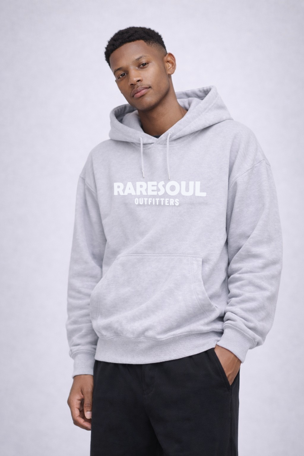 Born To Stand Out Essential Hoodie (Cool Gray/ White Puff)