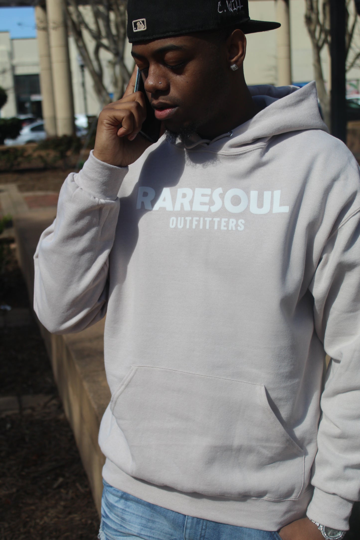 “RSO” Classic Hoodie (Sandstone/ White Puff)