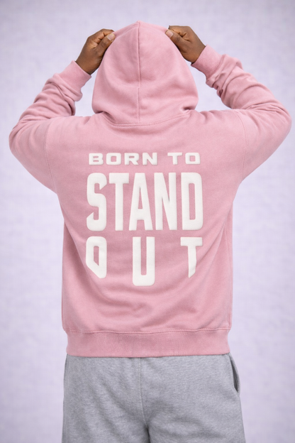 Born To Stand Out Essential Hoodie (Blush Pink/ White Puff)