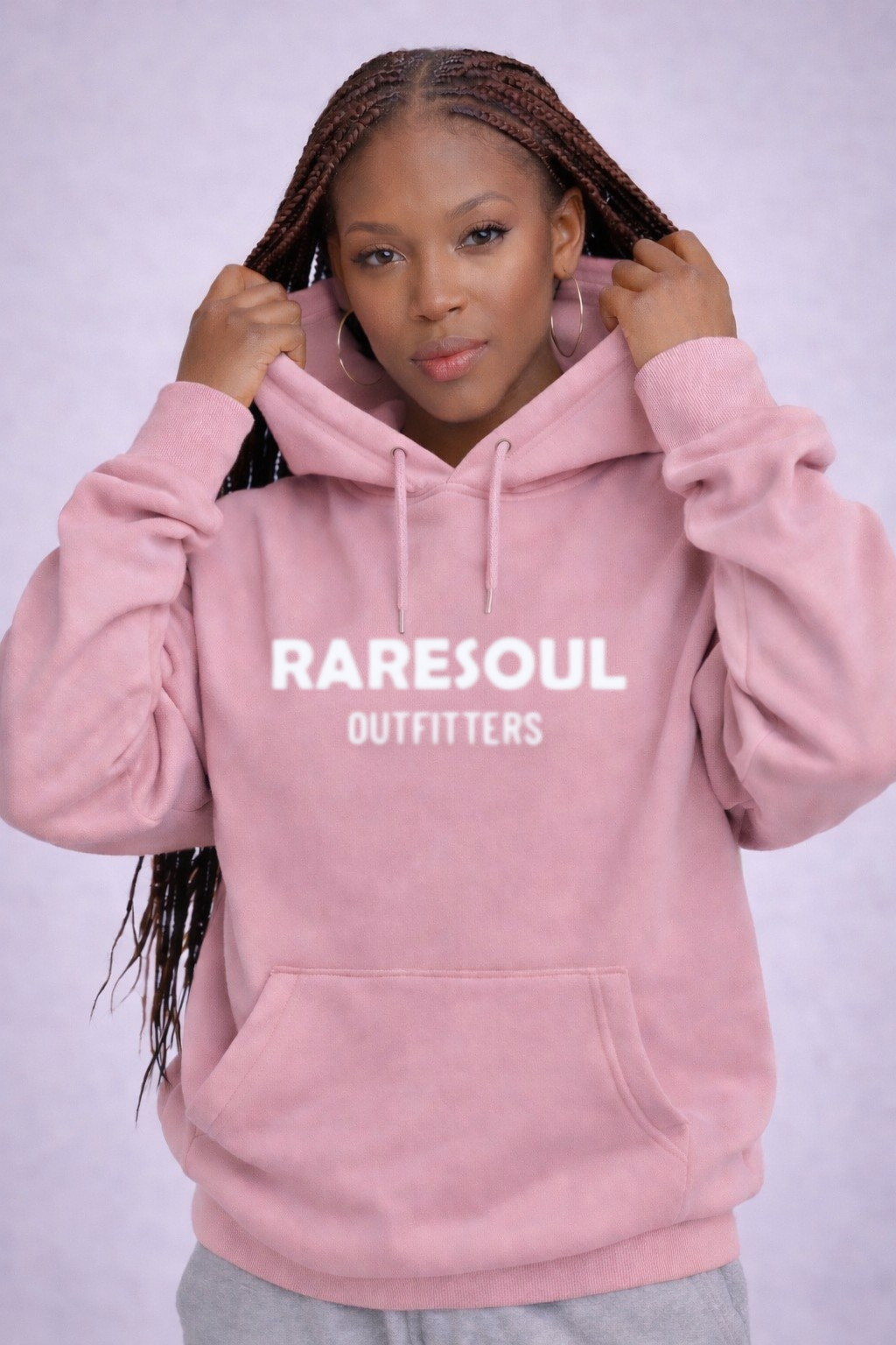 Born To Stand Out Essential Hoodie (Blush Pink/ White Puff)