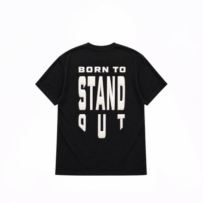 Born To Stand Out Essential Tee (Black/ White Puff)