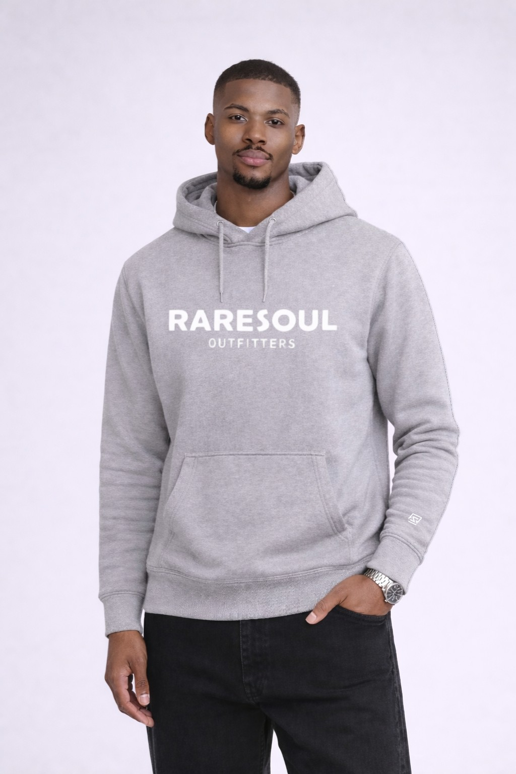 Born To Stand Out Essential Hoodie (Cool Gray/ White Puff)